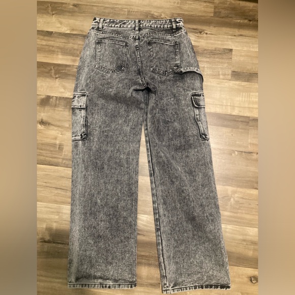 Momokrom Dolls Kill WASHED GREY LOW RISE BAGGY WIDE LEG JEANS - Picture 5 of 13